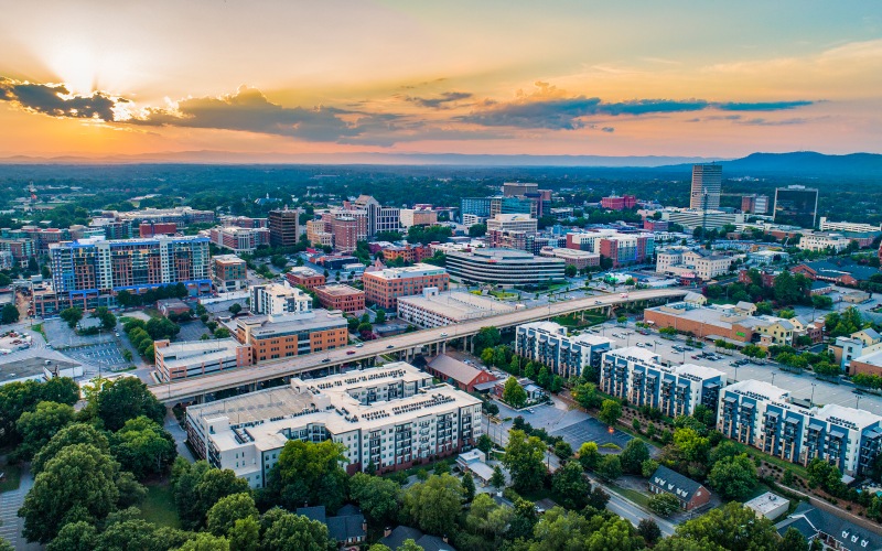 aerial of neighborhood
