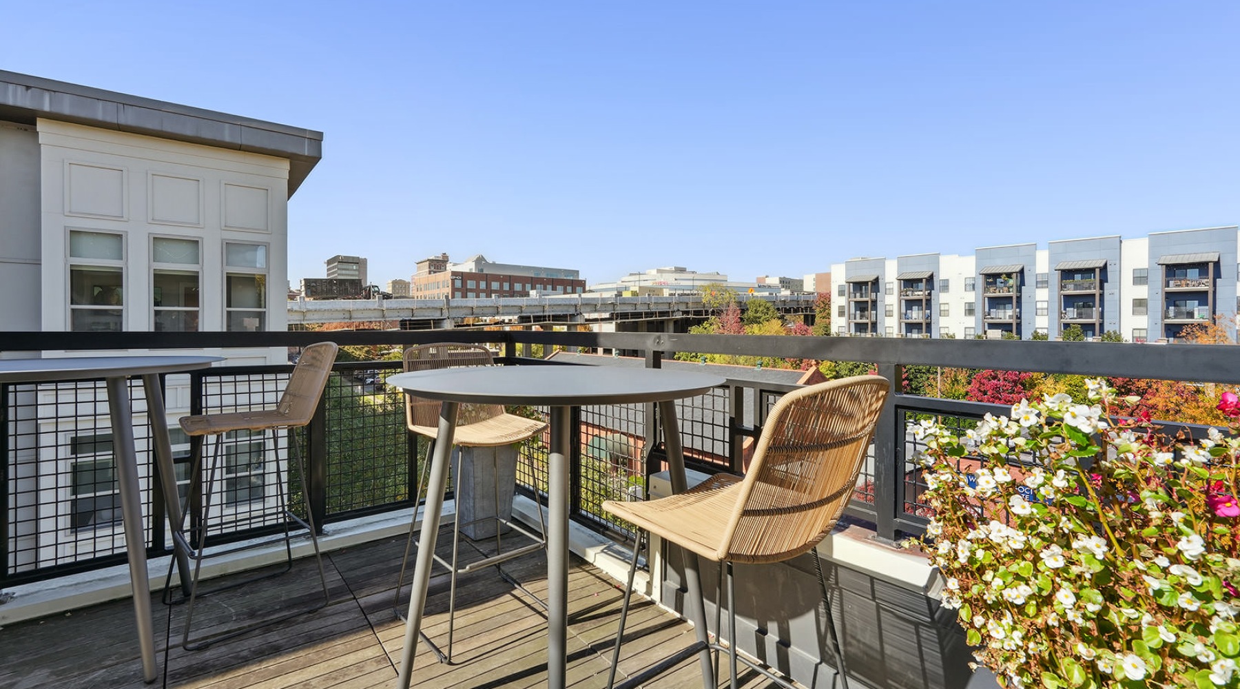 neighborhood views from rooftop terrace